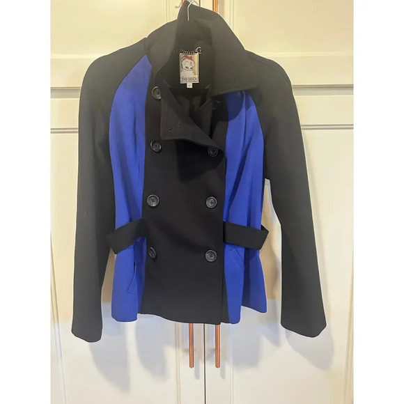 Yoana Baraschi Jacket Blue Black Casual size 8 Made in NYC - Picture 1 of 5